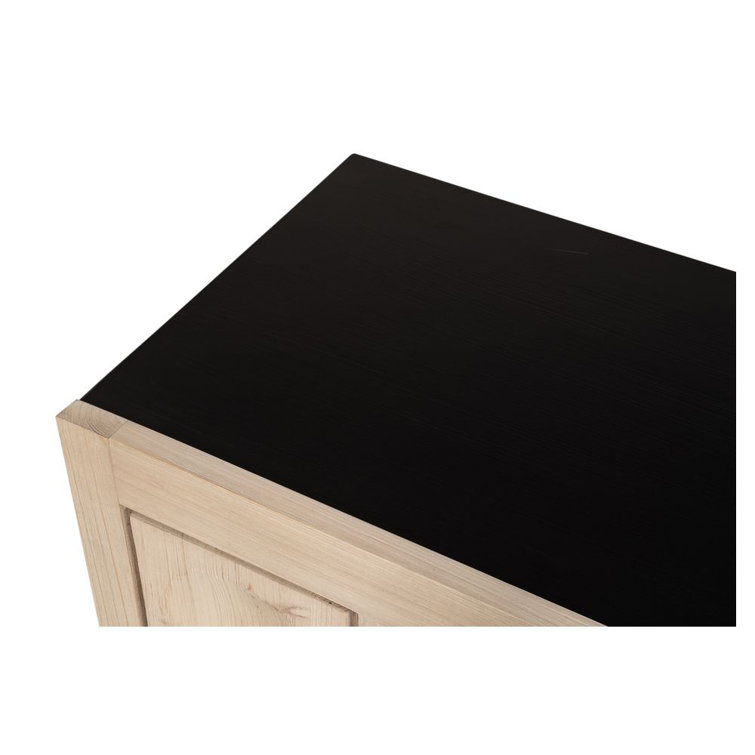 Nadir Light Wood and Black Geometric Pattern Sideboard
