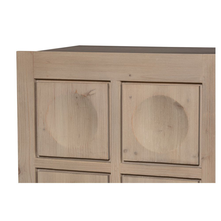 Nadir Light Wood and Black Geometric Pattern Sideboard