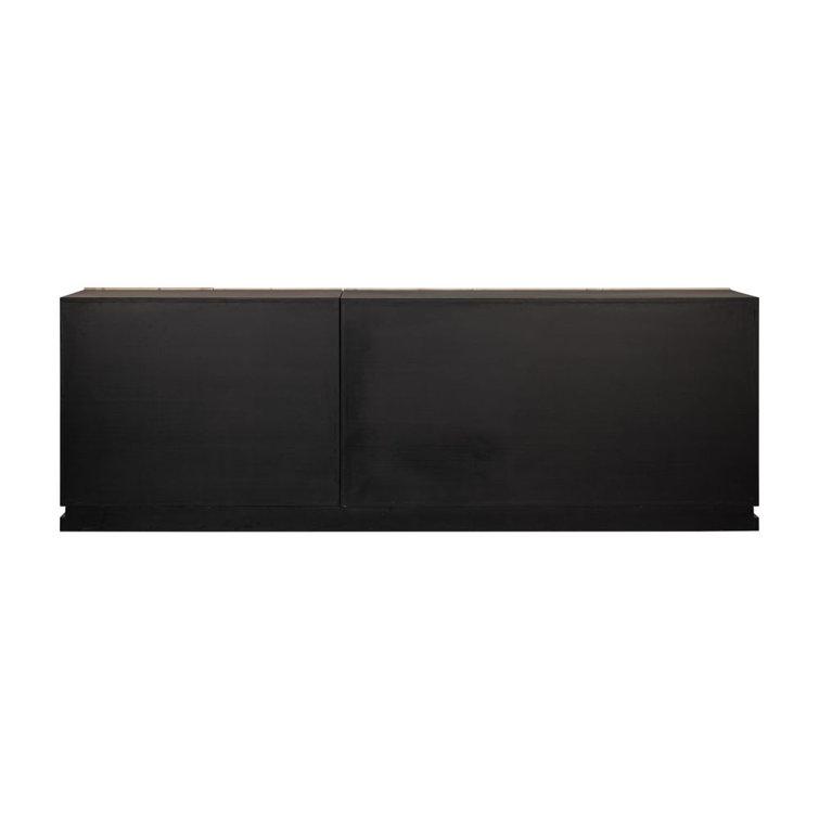 Nadir Light Wood and Black Geometric Pattern Sideboard