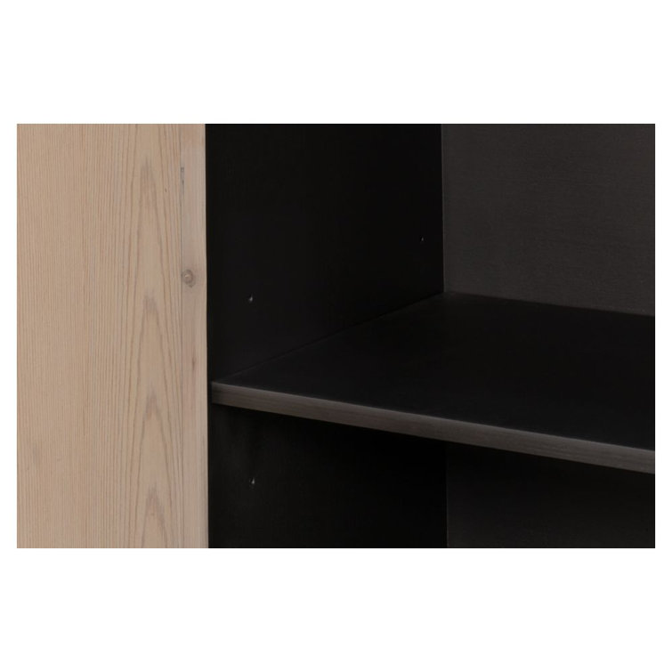 Nadir Light Wood and Black Geometric Pattern Sideboard