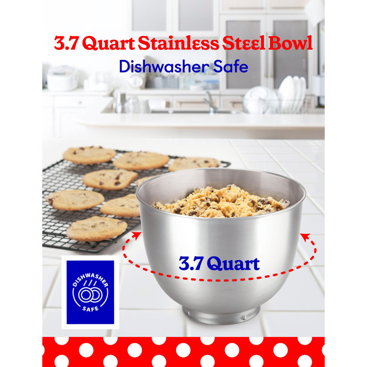 White 3.7-Qt Electric Stand Mixer with 10 Speeds