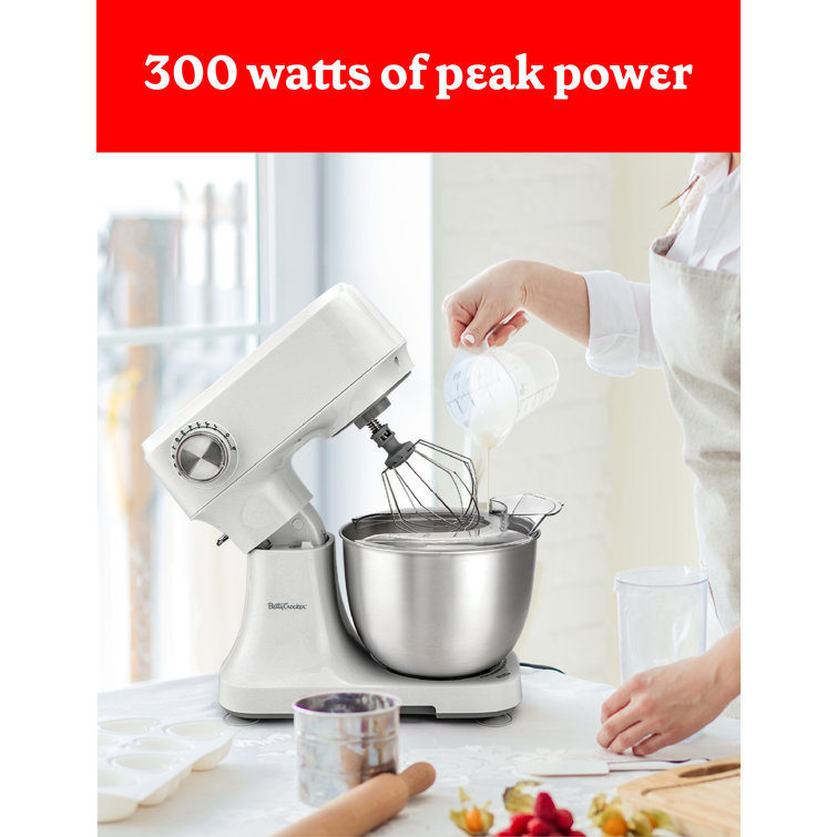 White 3.7-Qt Electric Stand Mixer with 10 Speeds
