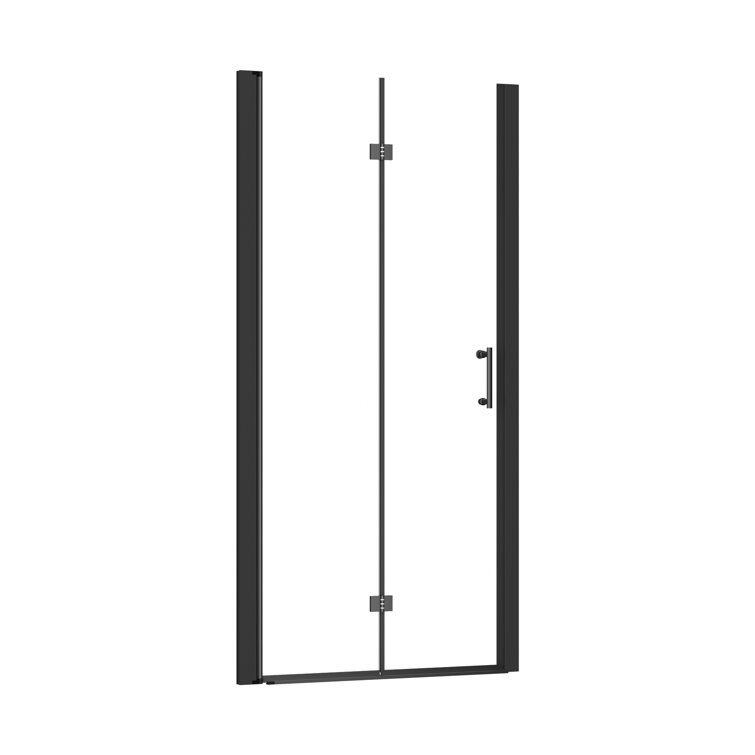 Matte Black Frameless Glass Bifold Shower Door 30" x 72"