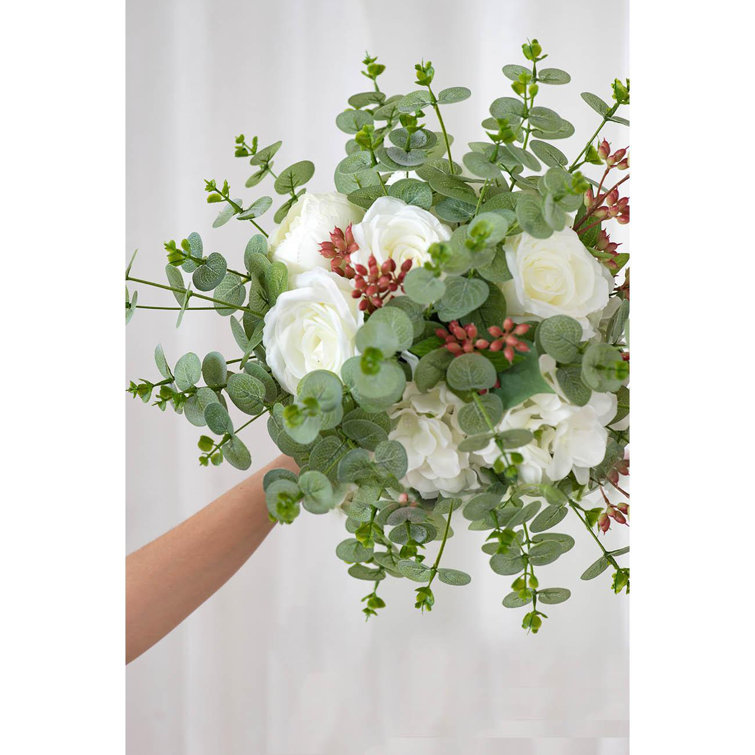 Set of 6 Faux Eucalyptus Greenery Stems