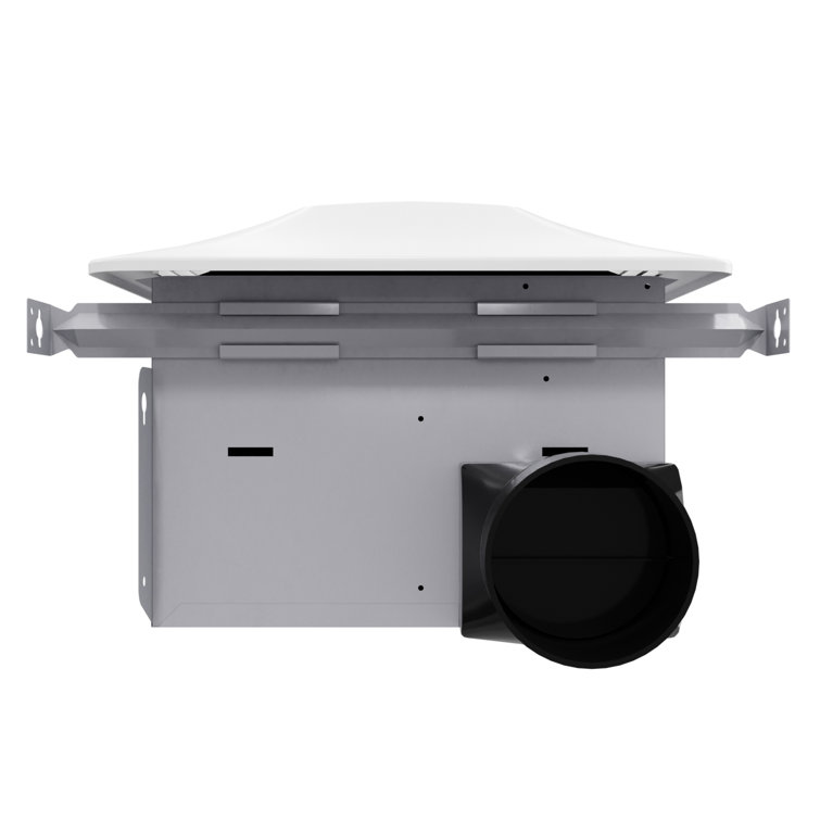 White Ceiling Mount Bathroom Exhaust Fan with LED Light and Bluetooth Speaker