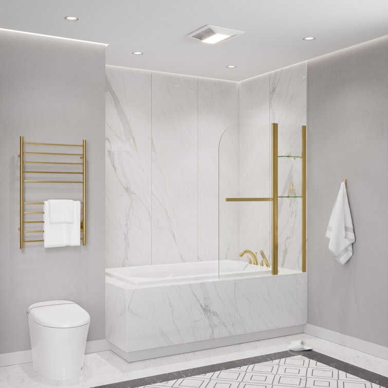White Ceiling Mount Bathroom Exhaust Fan with LED Light and Bluetooth Speaker