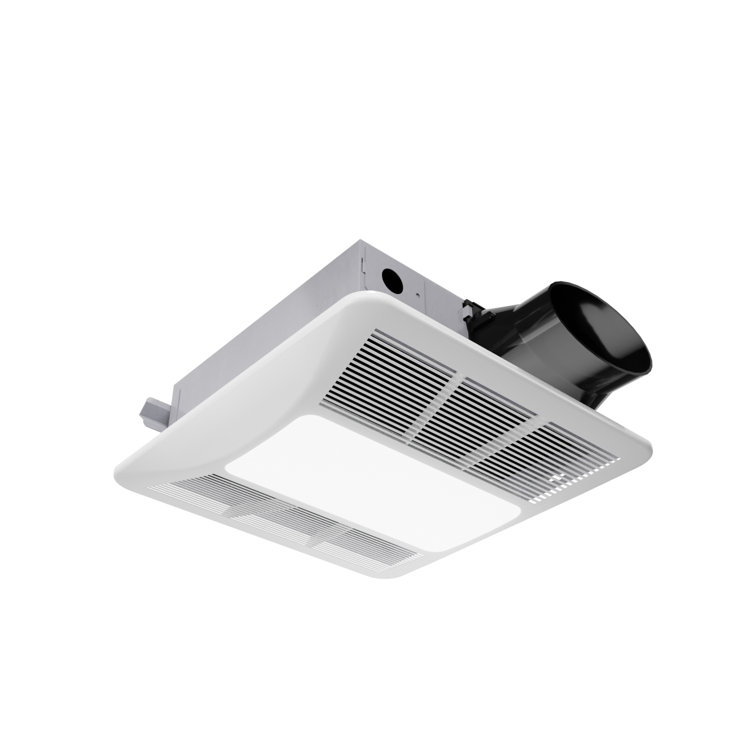 White Ceiling Mount Bathroom Exhaust Fan with LED Light and Humidity Sensor