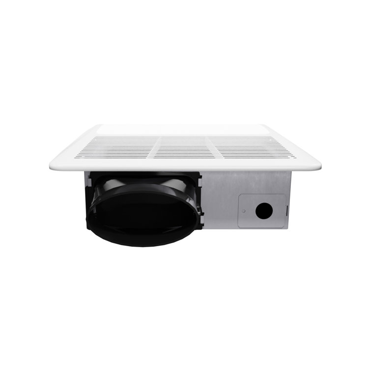 White Ceiling Mount Bathroom Exhaust Fan with LED Light and Humidity Sensor