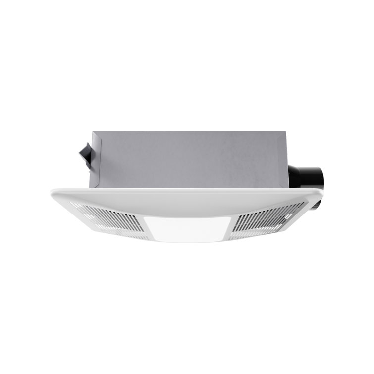 White Ceiling Mount Bathroom Exhaust Fan with LED Light and Humidity Sensor