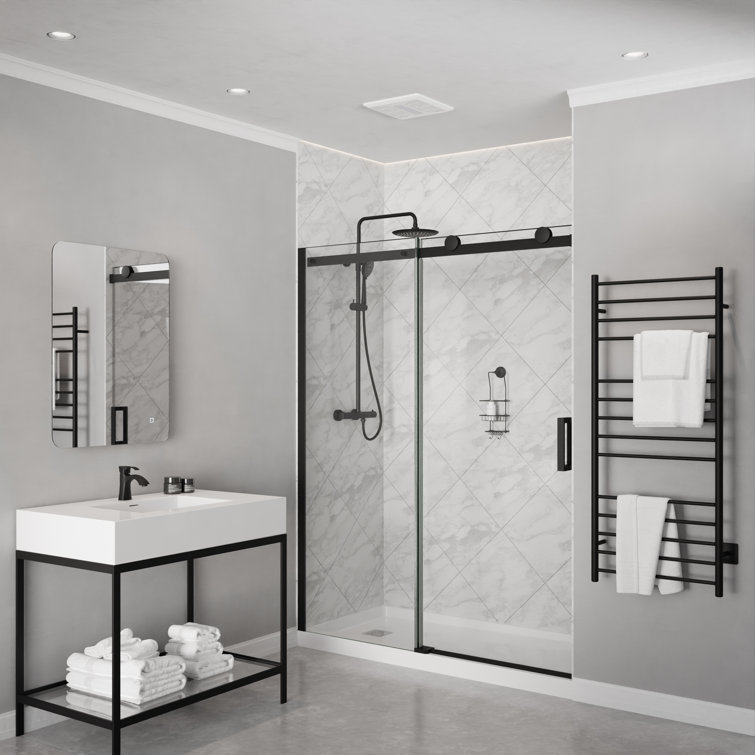 White Ceiling Mount Bathroom Exhaust Fan with LED Light
