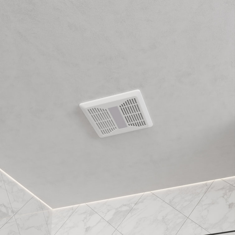 White Ceiling Mount Bathroom Exhaust Fan with LED Light