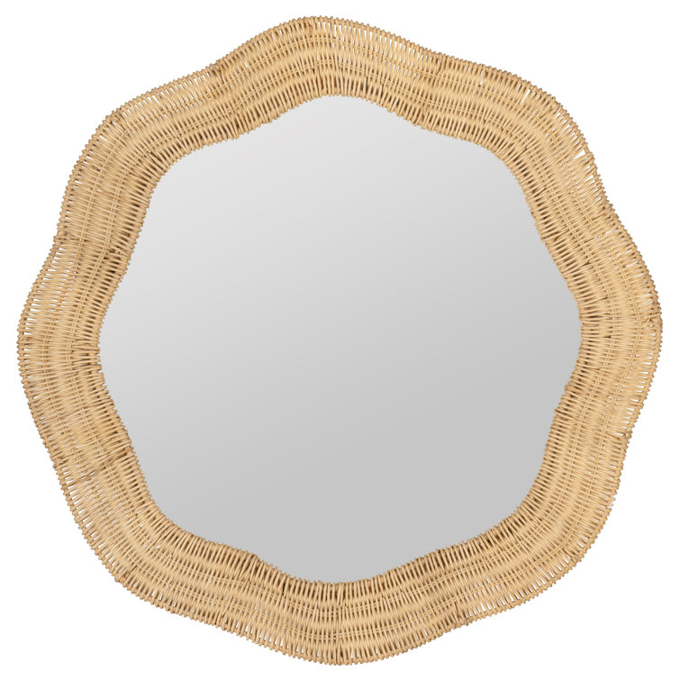Natural Rattan Round Bathroom Wall Mirror