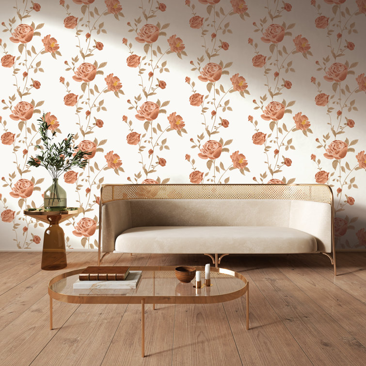 Scarlet Rose Self-Adhesive Peel and Stick Wallpaper