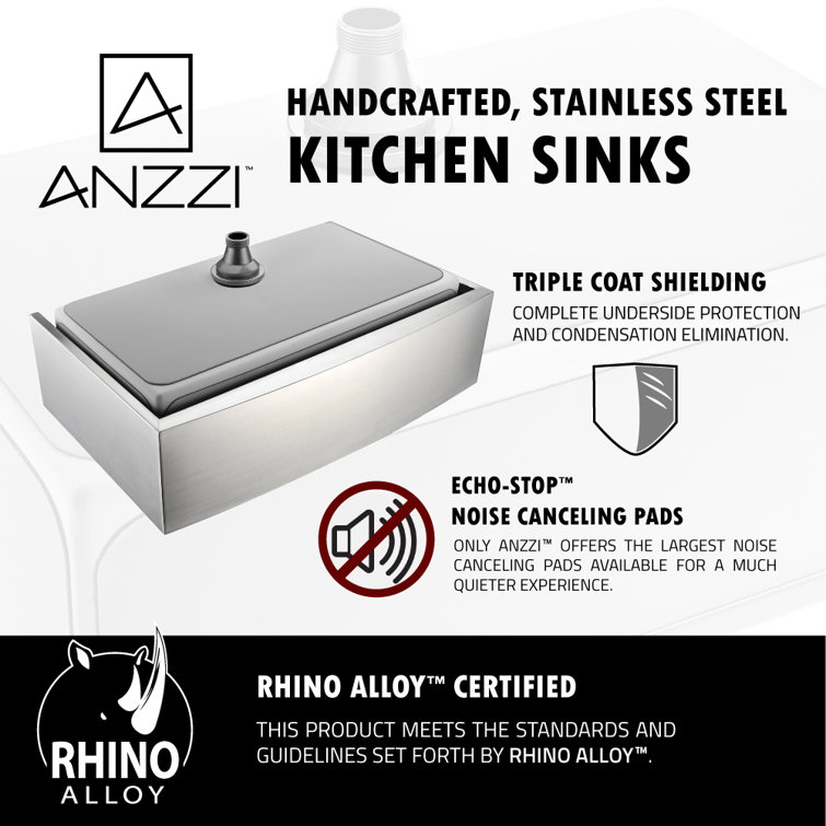Elysian 36'' Stainless Steel Farmhouse Kitchen Sink