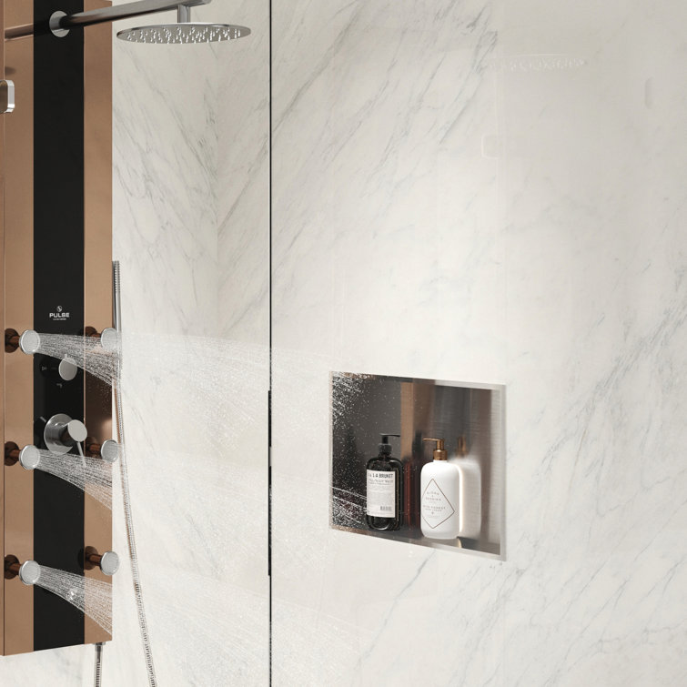 Rectangular Stainless Steel Built-In Shower Niche