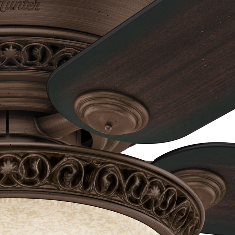 52'' Cocoa Bronze 5-Blade Ceiling Fan with Light Kit