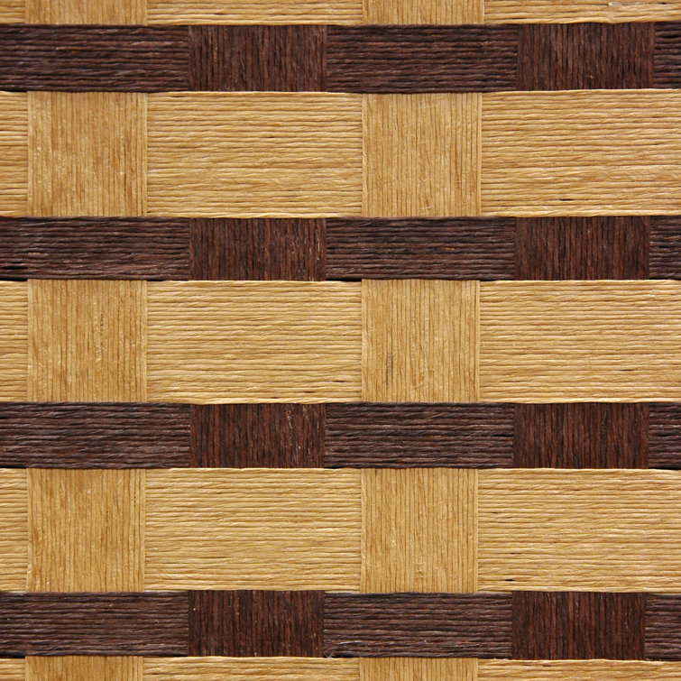 Natural Fiber Two-Tone Folding Room Divider with Spruce Frame