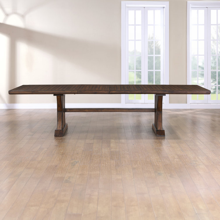 Auburn 126" Dark Brown Acacia Wood Dining Table with 6 Chairs