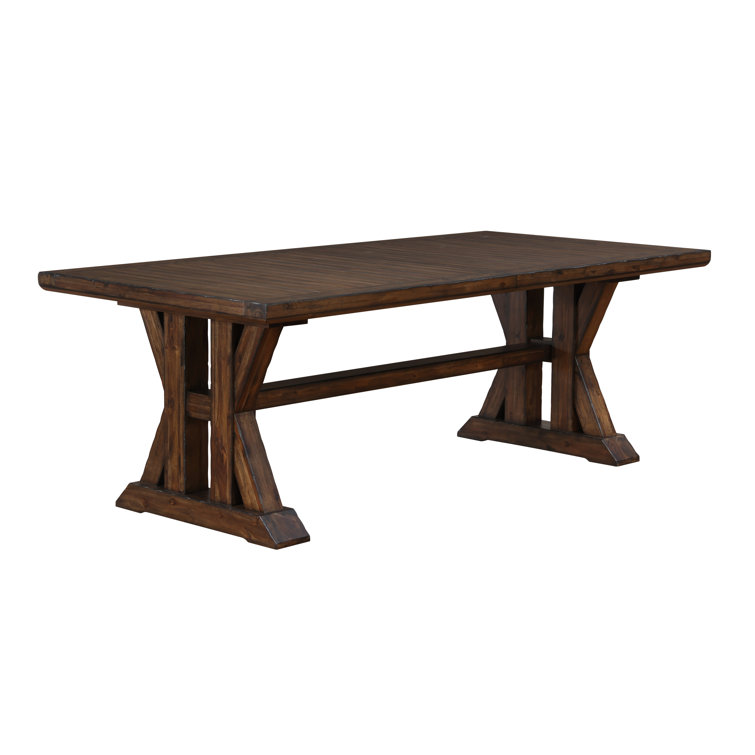 Auburn 126" Dark Brown Acacia Wood Dining Table with 6 Chairs