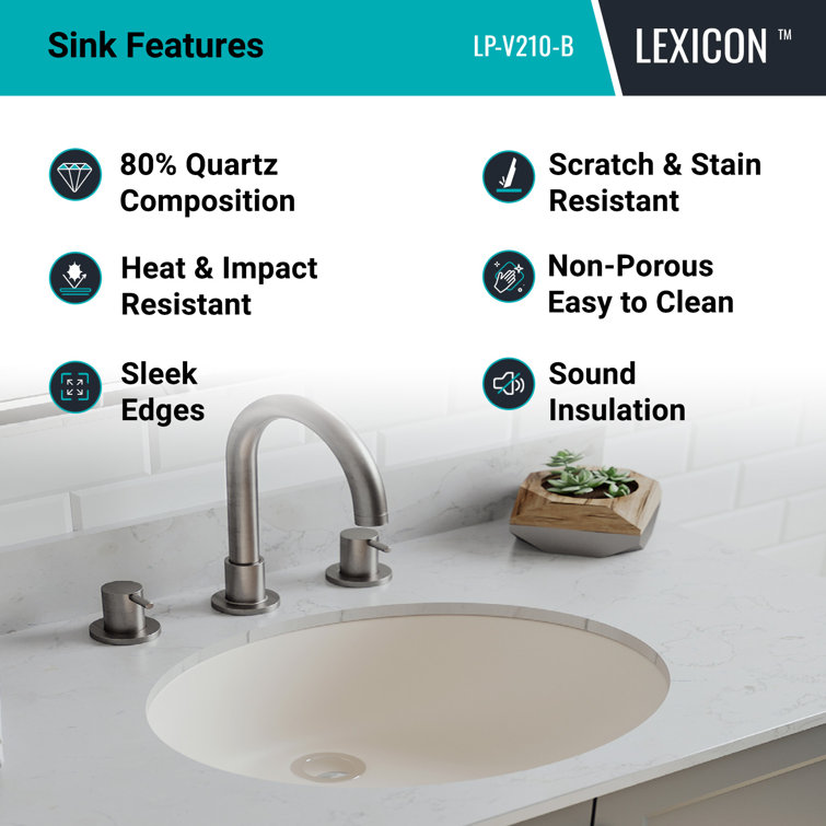 Beige Oval Quartz Composite Undermount Vanity Sink