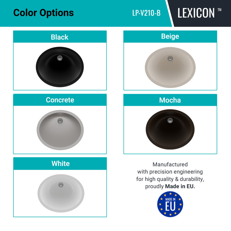 Beige Oval Quartz Composite Undermount Vanity Sink