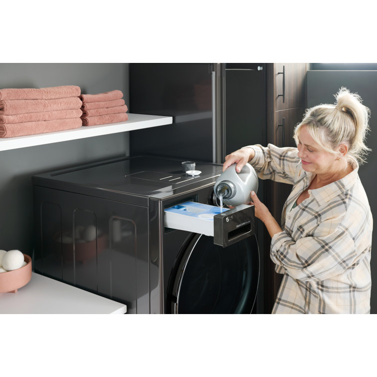 Black Steel 5.0 cu. ft. Ventless Washer/Dryer Combo with Inverter HeatPump