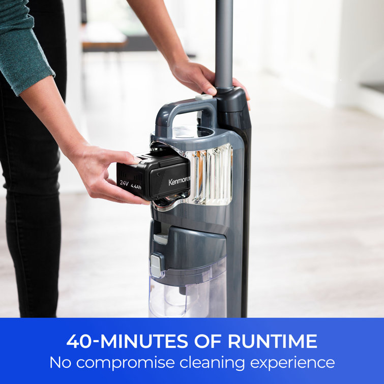 Black Cordless Upright Vacuum with HEPA Filter for Pets