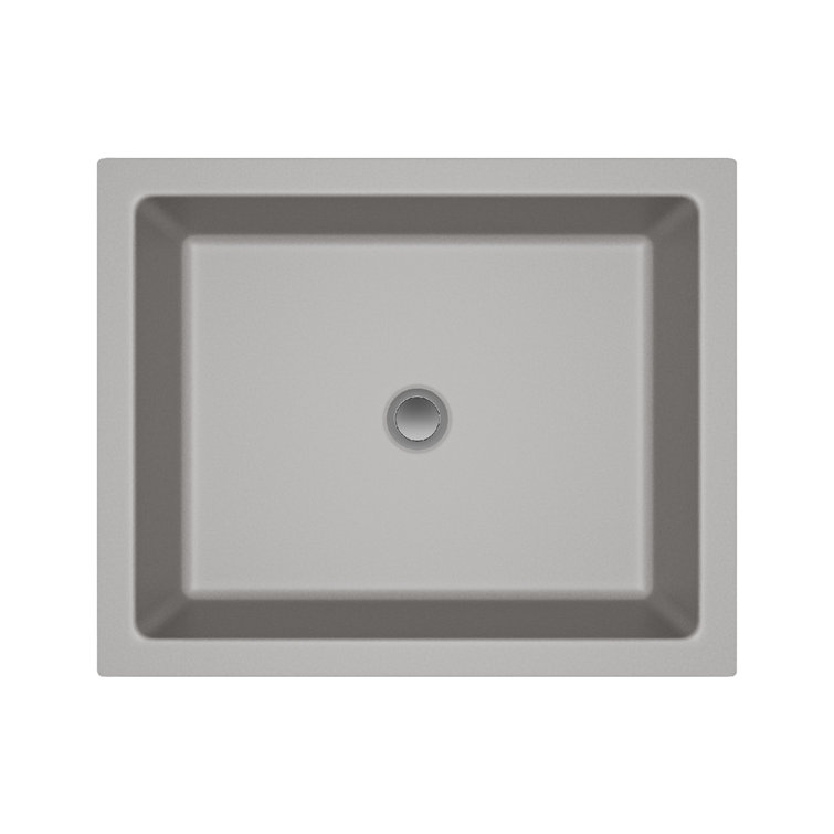Concrete Gray Quartz Composite Undermount Vanity Sink