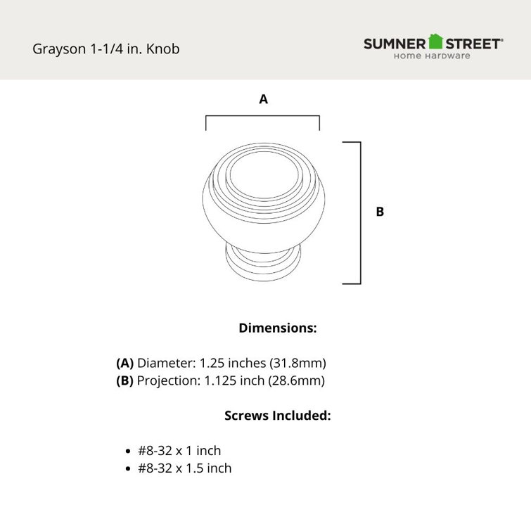 Grayson Polished Nickel Round Cabinet Knob with Mounting Hardware
