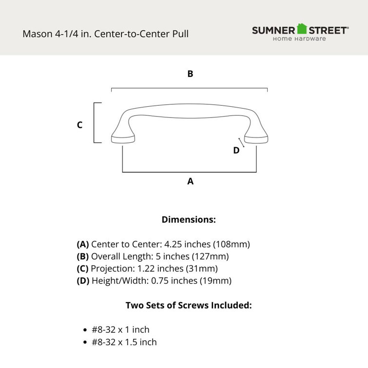 Mason 4-1/4" Oil Rubbed Bronze Bar Pull Multipack