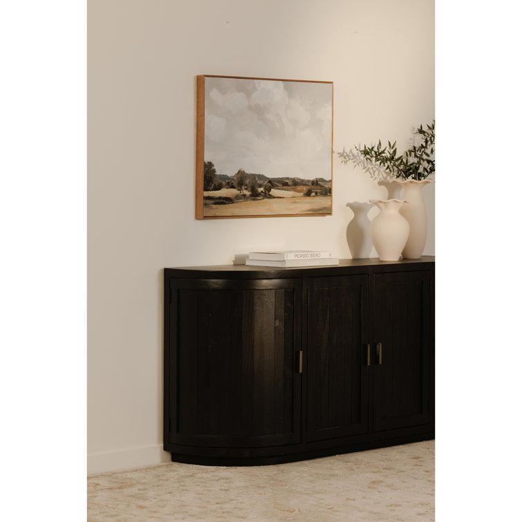 Rudolfo 71'' Black Pine Wood Sideboard