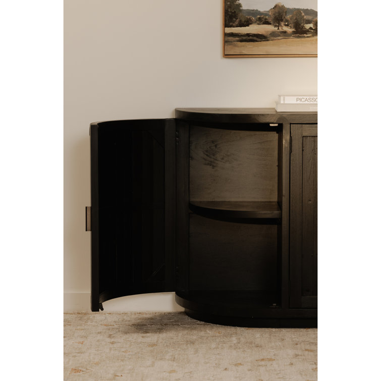Rudolfo 71'' Black Pine Wood Sideboard