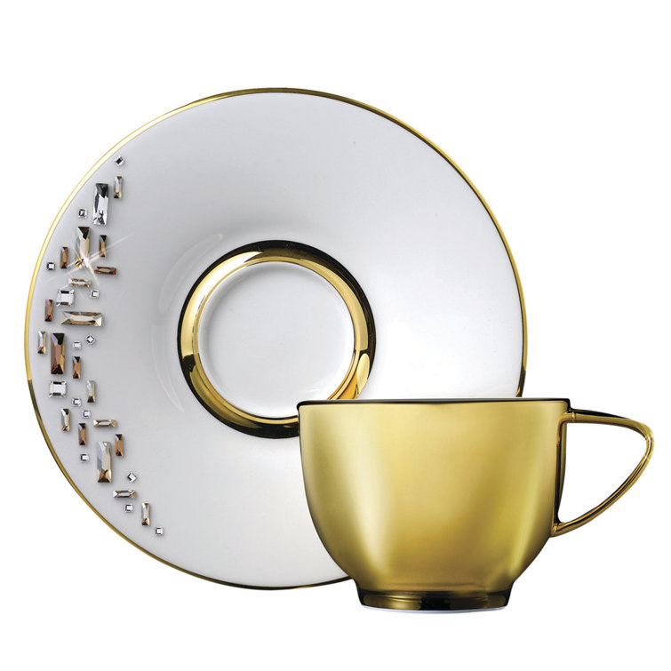 Diana Gold Bone China Espresso Cup with Swarovski Crystals
