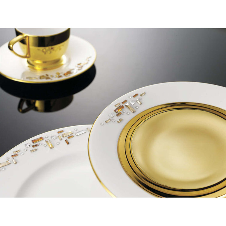 Diana Gold Bone China Espresso Cup with Swarovski Crystals