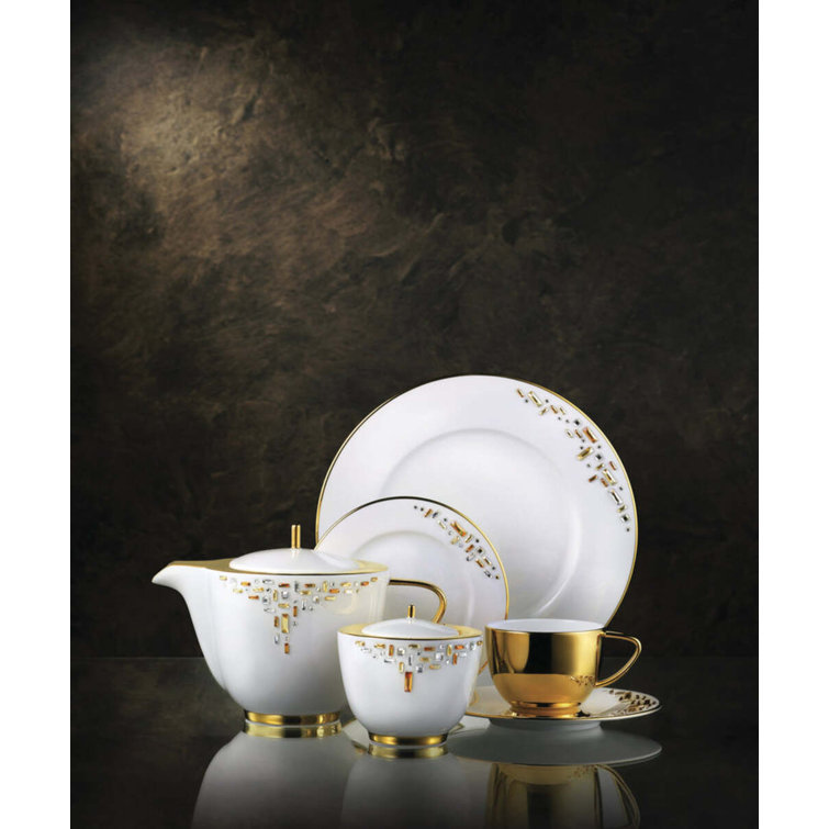 Diana Gold Bone China Espresso Cup with Swarovski Crystals