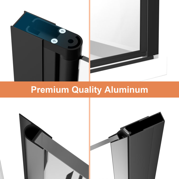 Matte Black Frameless Glass Bifold Shower Door 30" x 72"