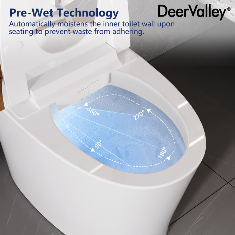 White Elongated Free Standing High Efficiency Smart Toilet