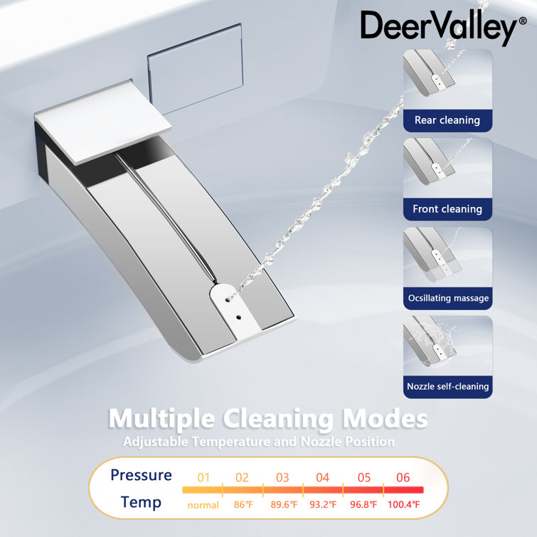 White Elongated Free Standing High Efficiency Smart Toilet