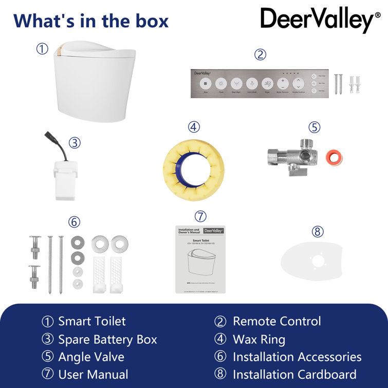 White Elongated Free Standing High Efficiency Smart Toilet