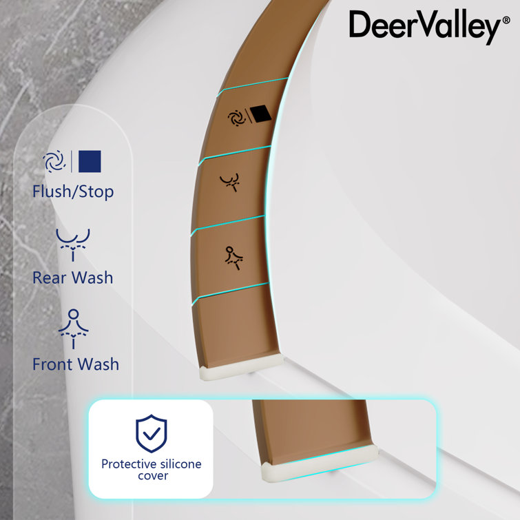 White Elongated Free Standing High Efficiency Smart Toilet