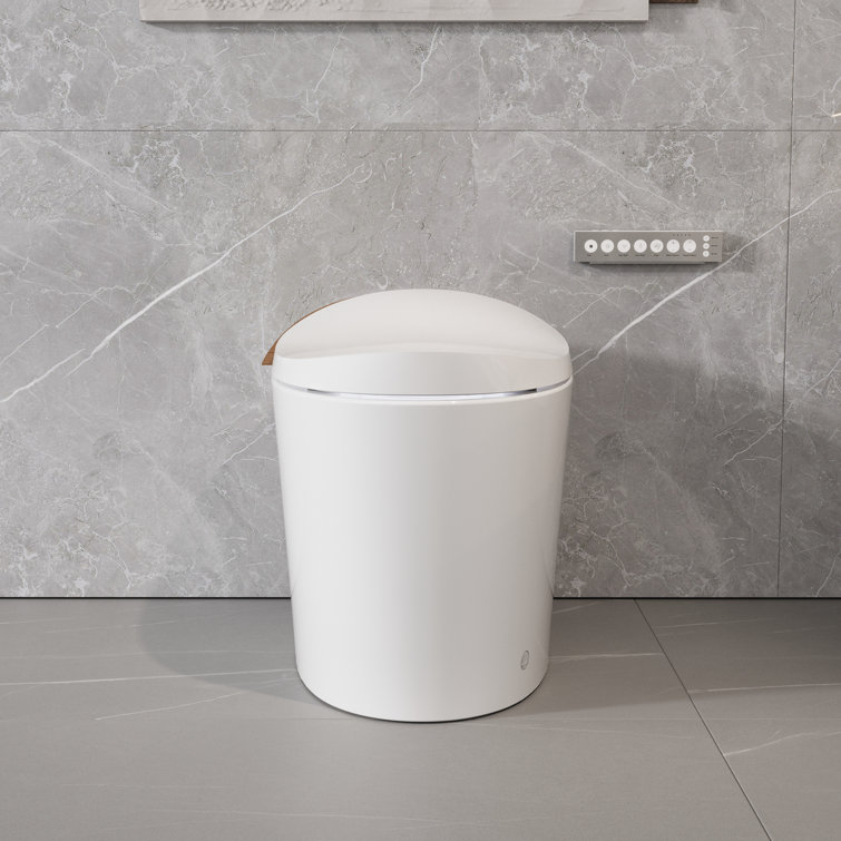 White Elongated Free Standing High Efficiency Smart Toilet