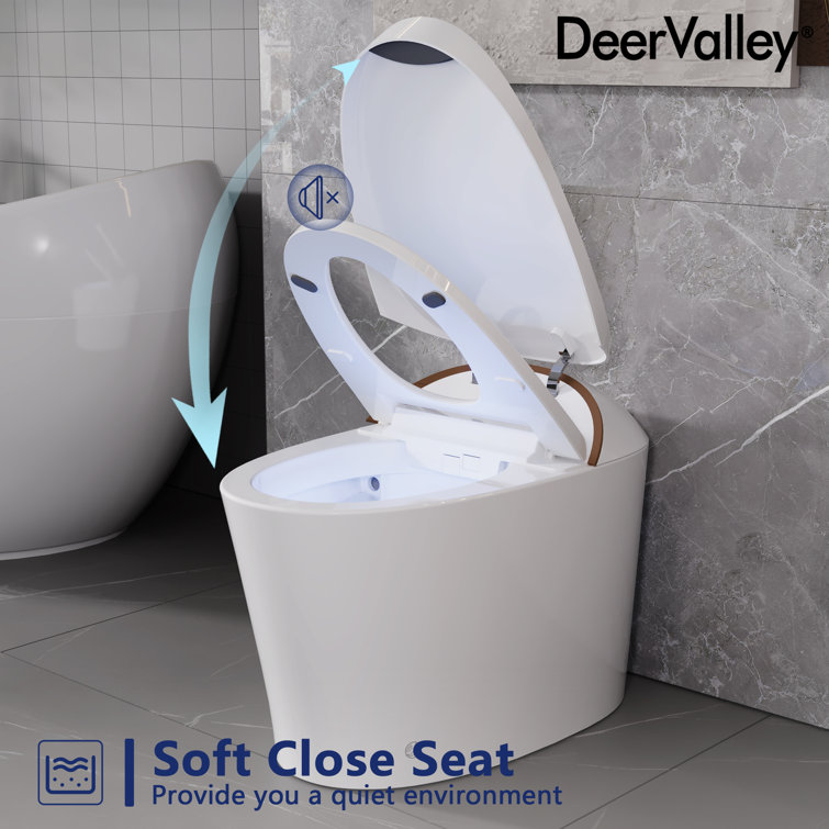 White Elongated Free Standing High Efficiency Smart Toilet