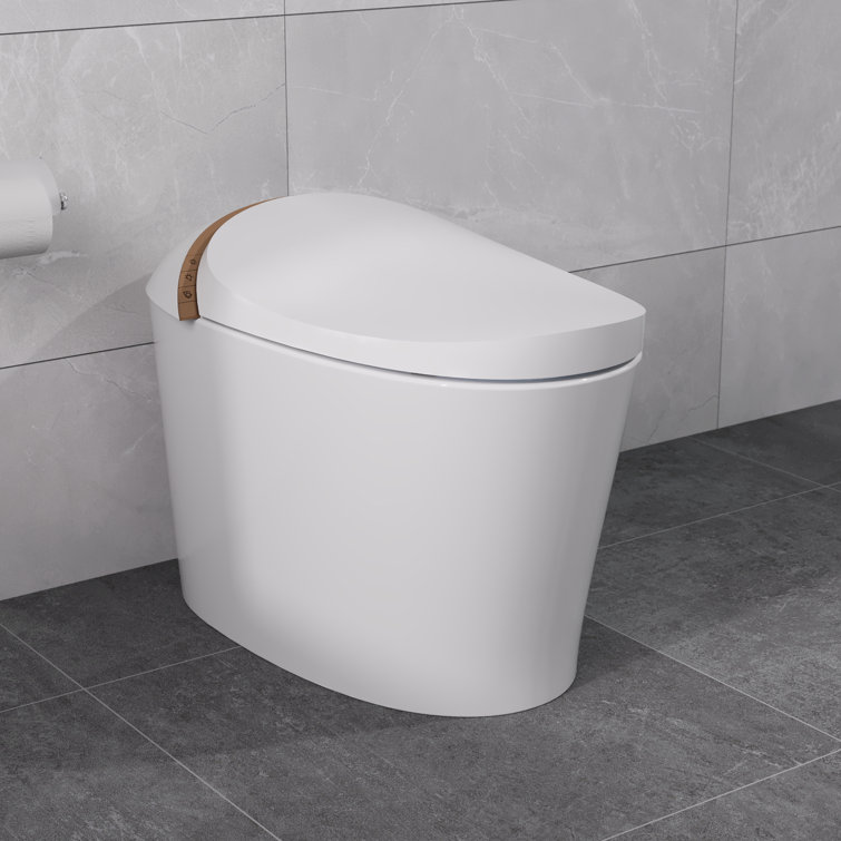 White Tankless Smart Elongated Toilet with Heated Seat