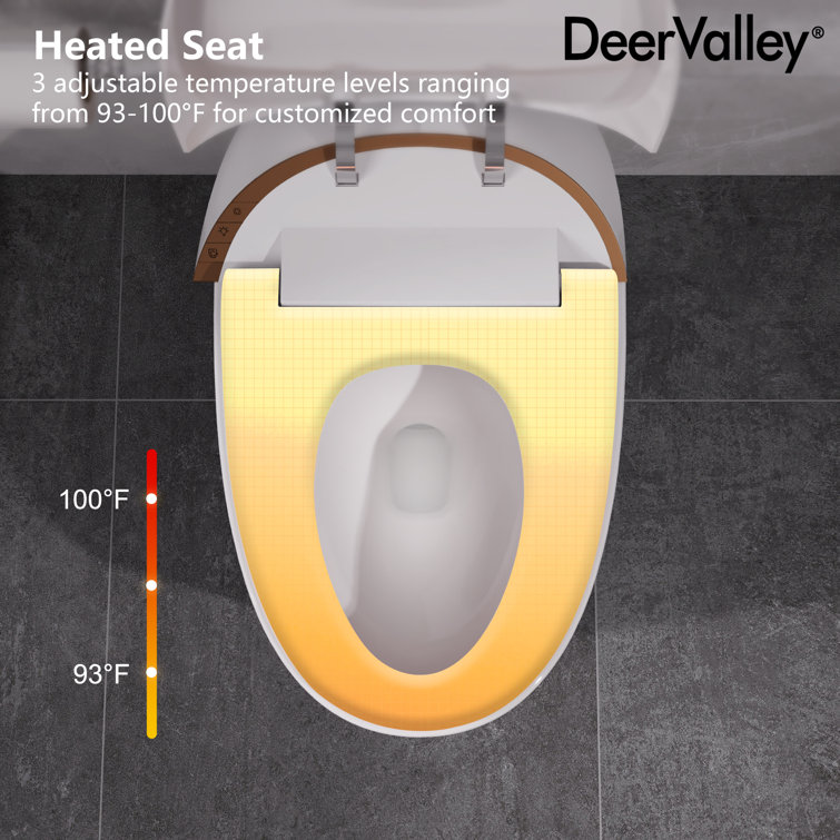 White Tankless Smart Elongated Toilet with Heated Seat