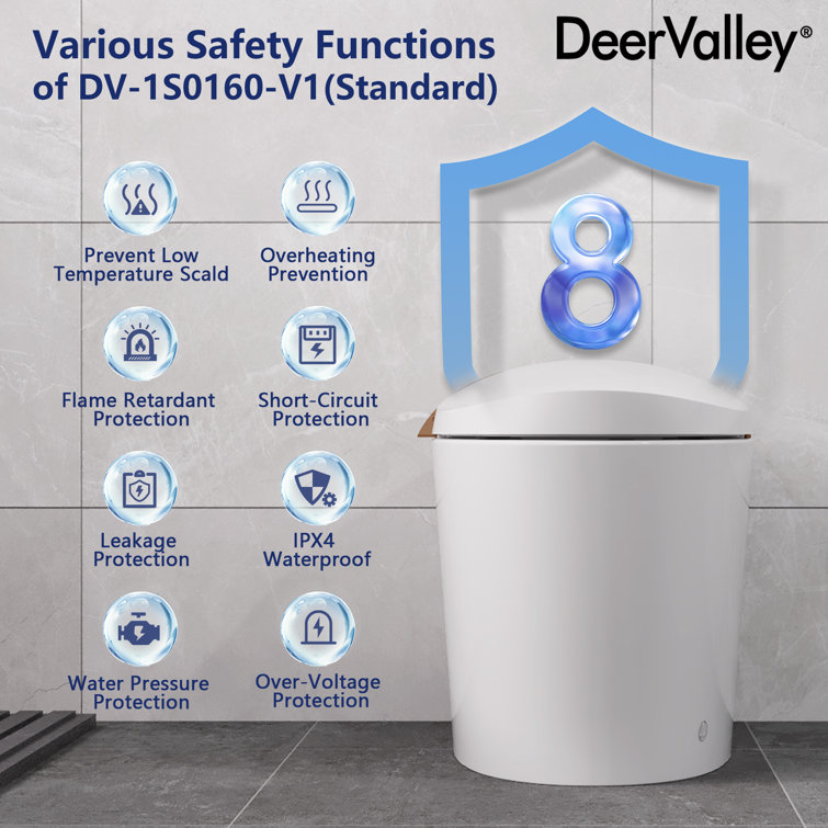 White Tankless Smart Elongated Toilet with Heated Seat