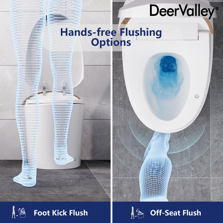 White Tankless Smart Elongated Toilet with Heated Seat