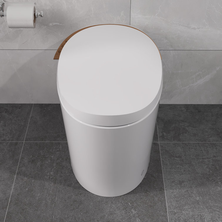 White Tankless Smart Elongated Toilet with Heated Seat