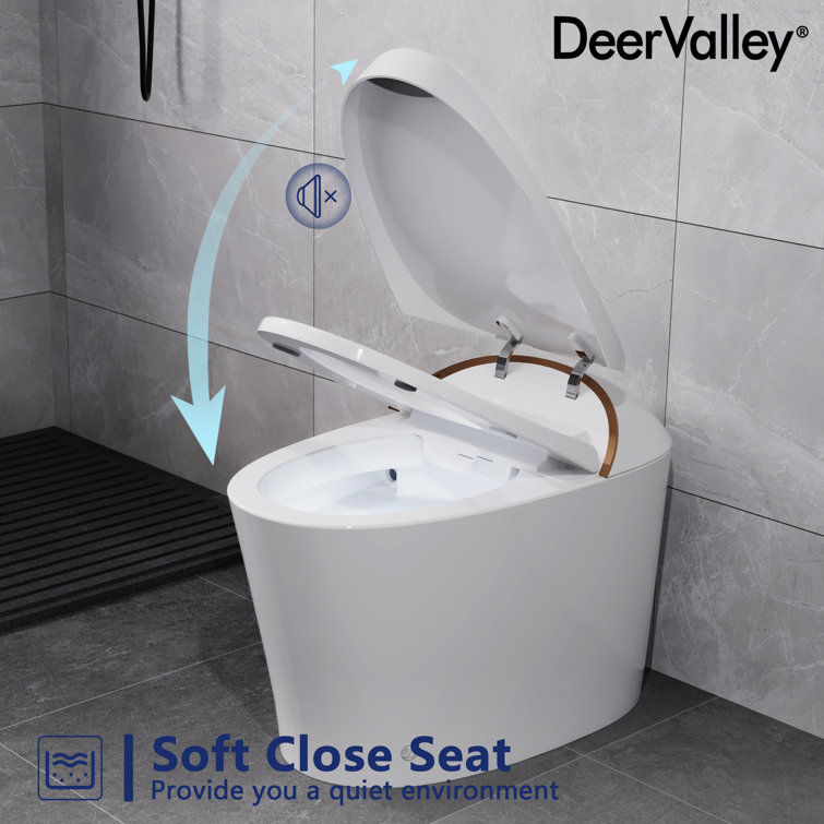 White Tankless Smart Elongated Toilet with Heated Seat