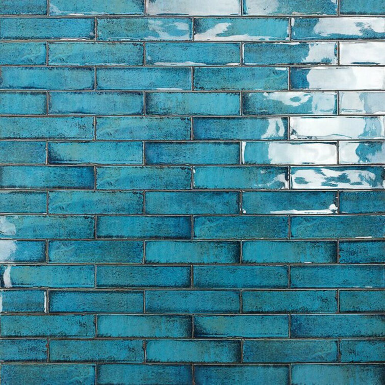Moze Blue 3" x 12" Polished Ceramic Subway Wall Tile