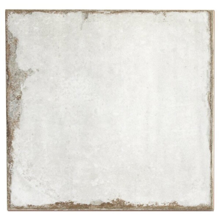 Haven Collection White Polished Ceramic Square Wall Tile